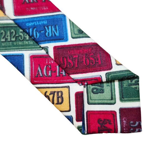License Plate Print Necktie By Elizabeth Hand Made - Picture 8 of 10